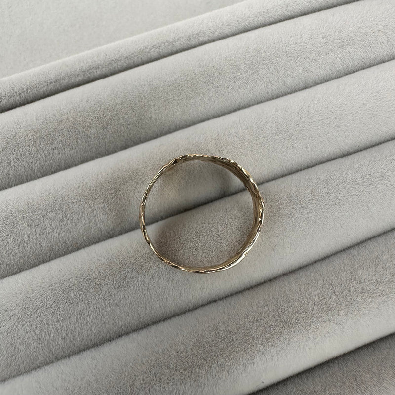 Cave Eroded Small 9ct Yellow Gold Ring