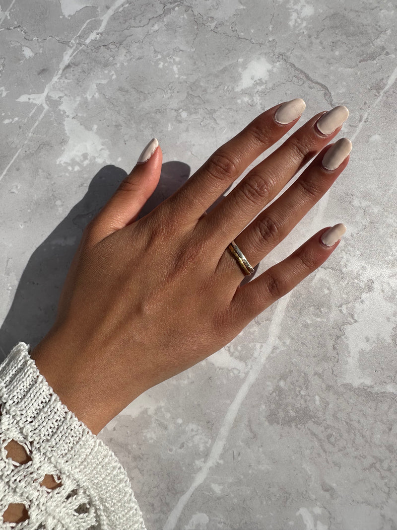 Cave Organic Thin Silver Ring