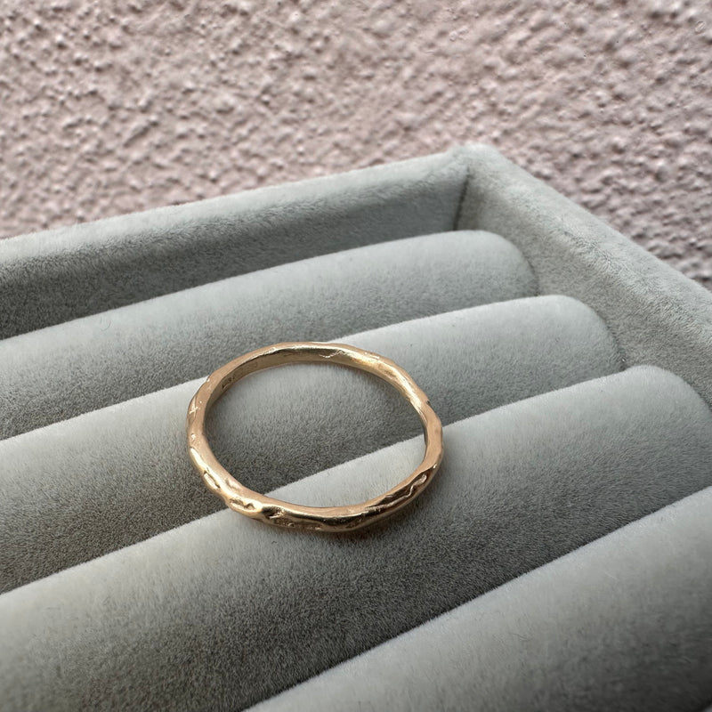 Cave Organic Thin 9ct Yellow Gold Ring