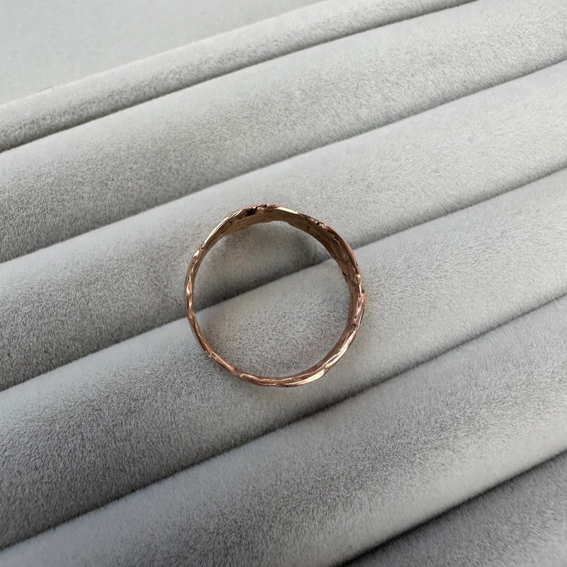 Cave Eroded Small 9ct Rose Gold Ring