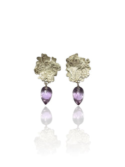 Amethyst & Silver Drop Earrings