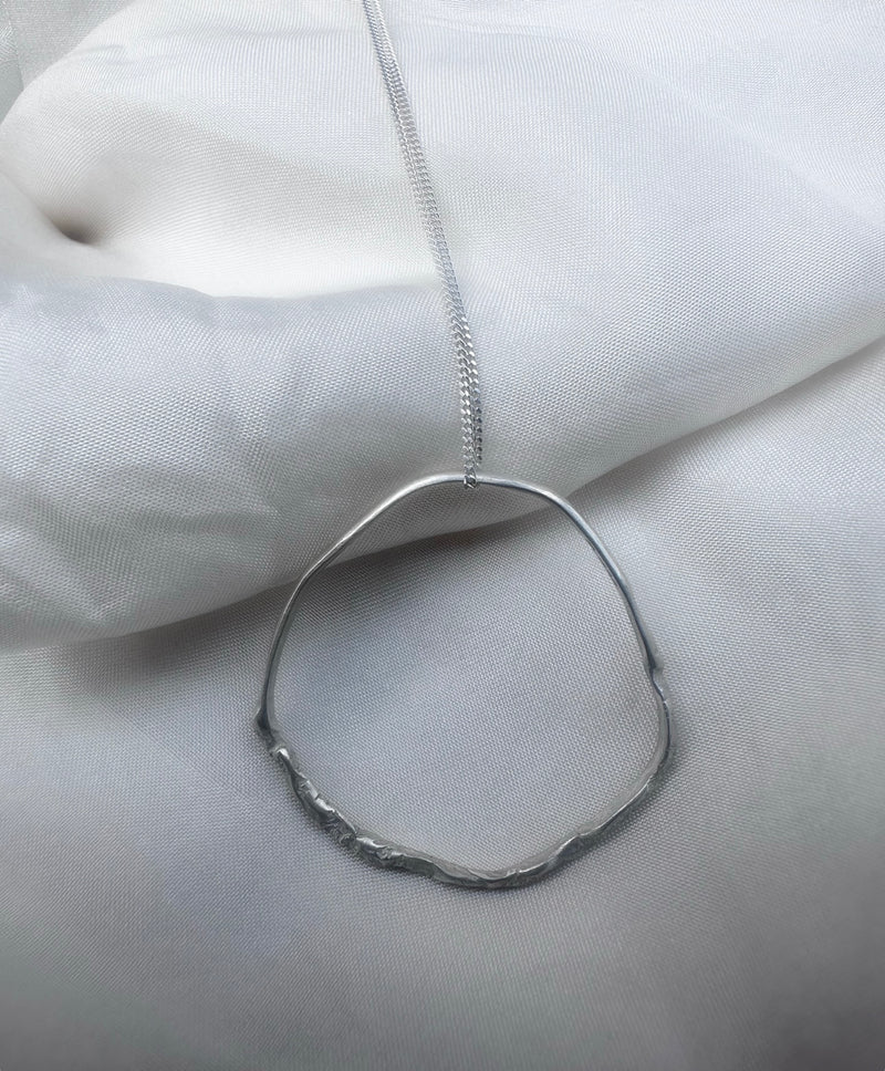 Cave Eroded (Version 1) Medium Silver Pendant