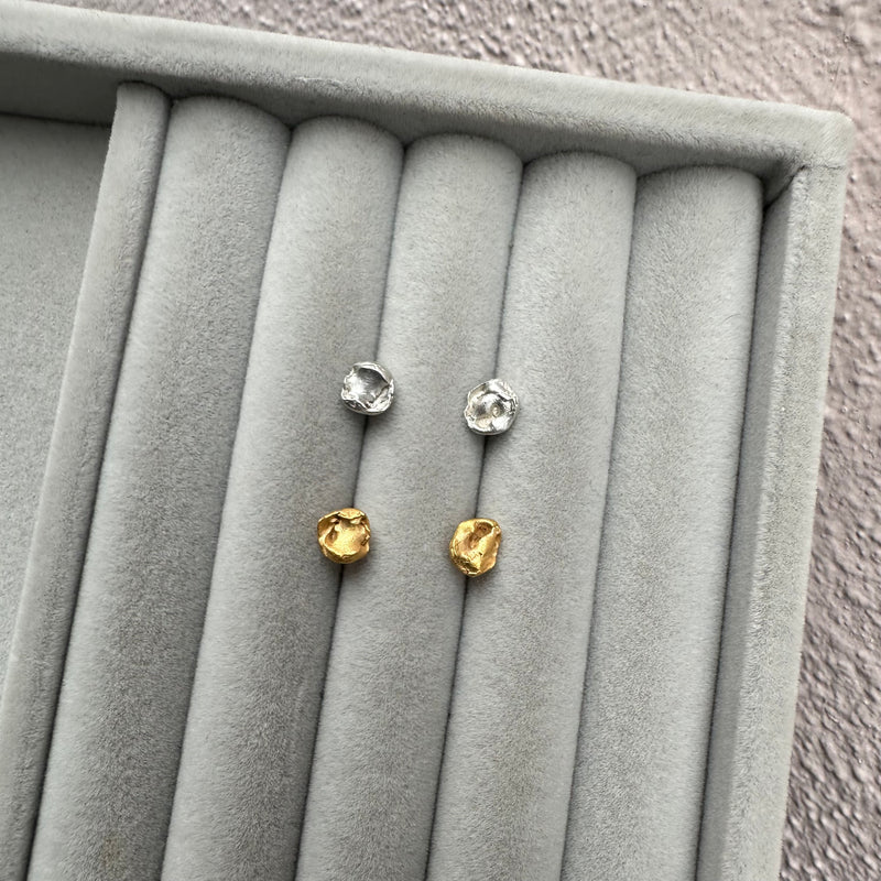 Cave Organic Silver Stud Earrings