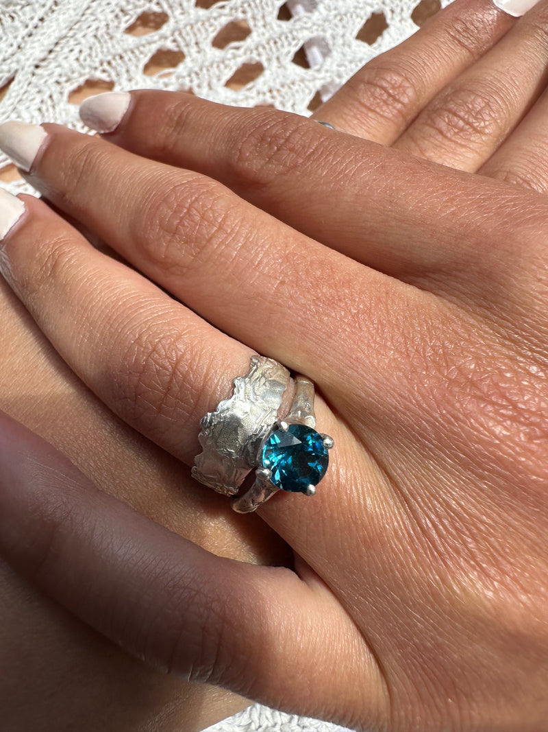 Cave Eroded Small Silver Ring