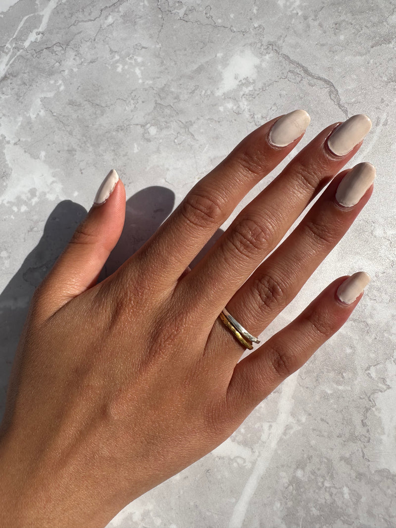 Cave Organic Thin Silver Ring