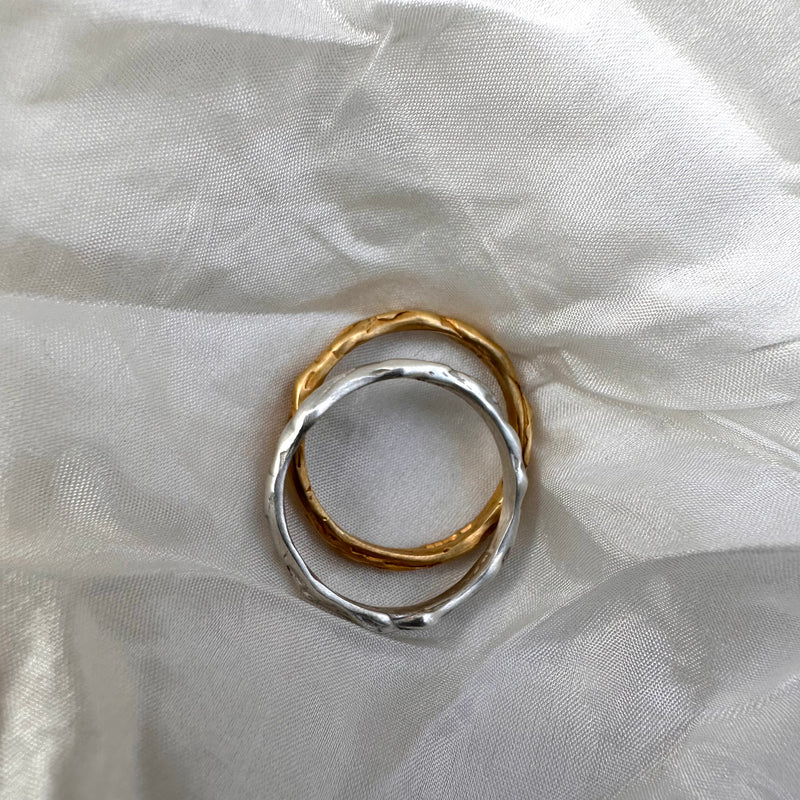 Cave Irregular 23ct Yellow Gold Plated Silver Ring/Pendant