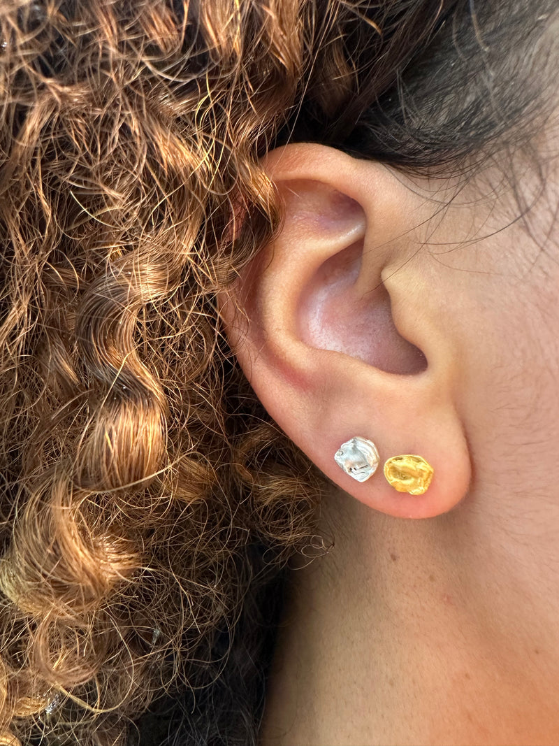 Cave Organic Silver Stud Earrings