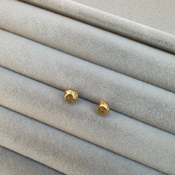 Cave Fragment (3) 23ct Yellow Gold Plated Silver Stud Earrings