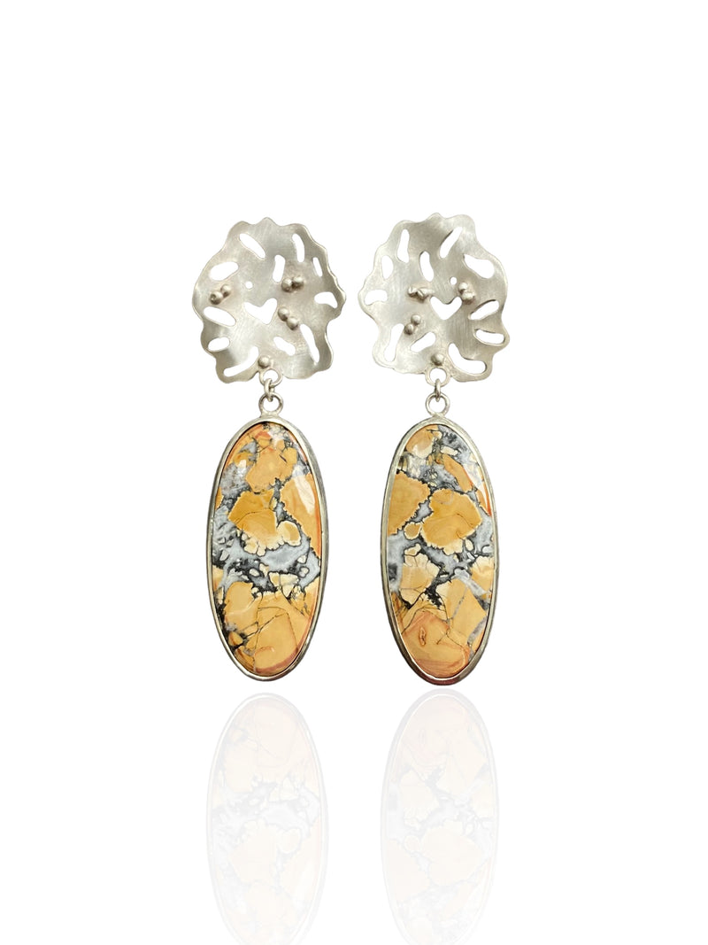 Maligano Jasper & Silver Drop Earrings