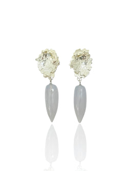 Chalcedony & Silver Drop Earrings