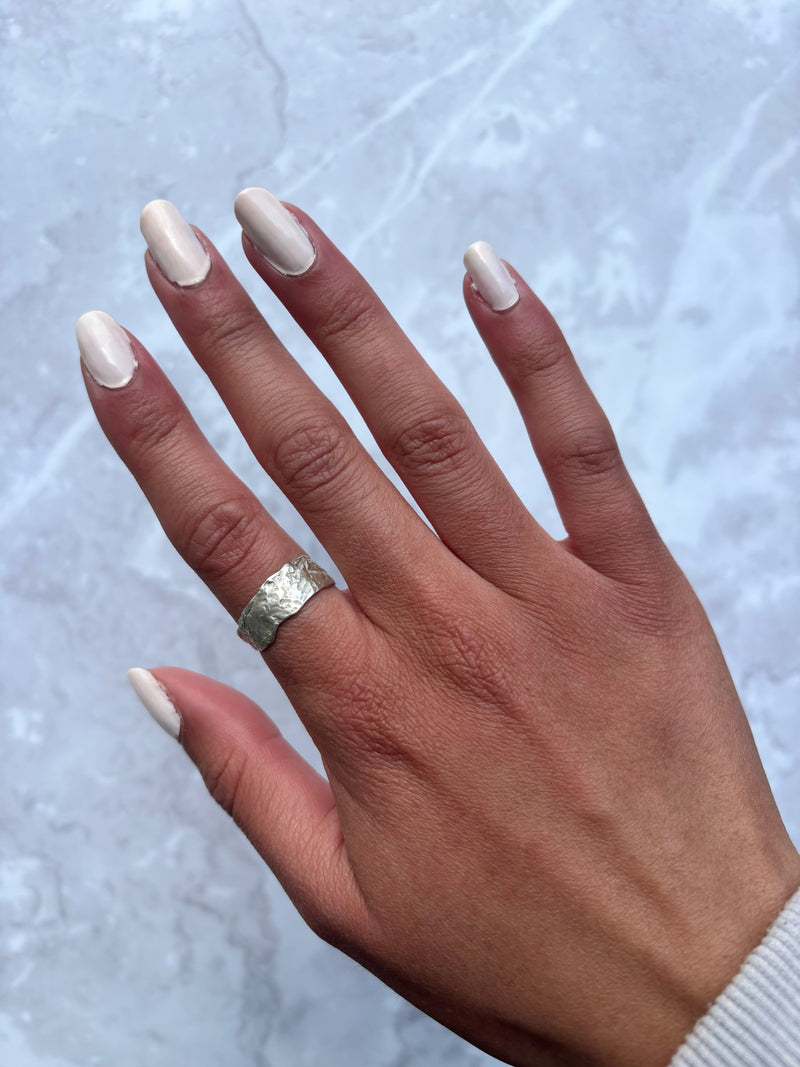 Cave Eroded Medium Silver Ring