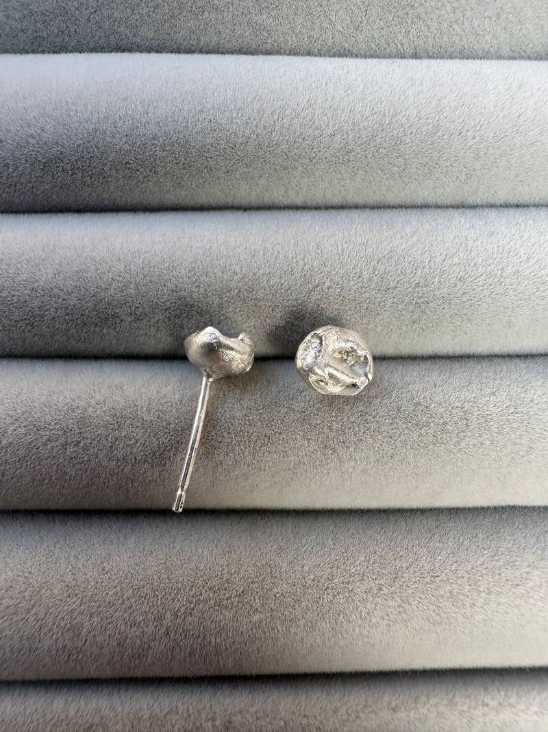 Cave Organic Silver Stud Earrings