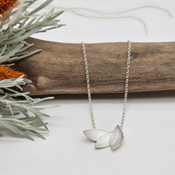 Eucalyptus Leaves Pendant Silver Necklace