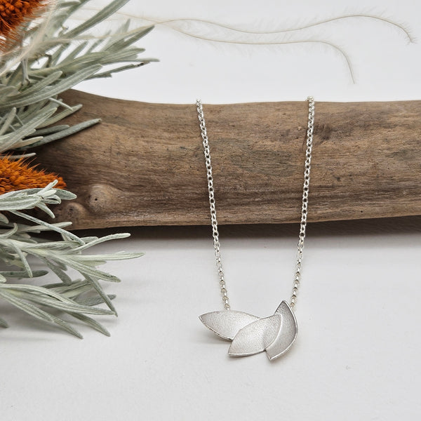 Eucalyptus Leaves Pendant Silver Necklace