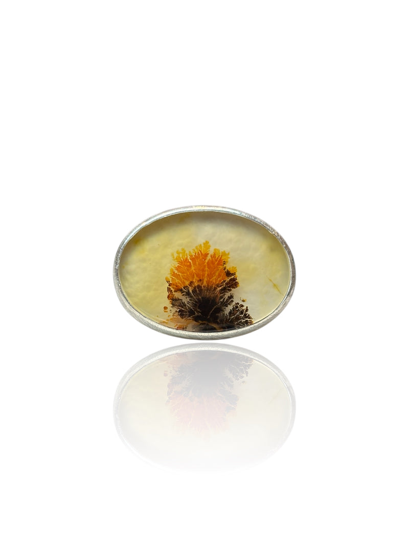 Silver Dendrite Agate Ring
