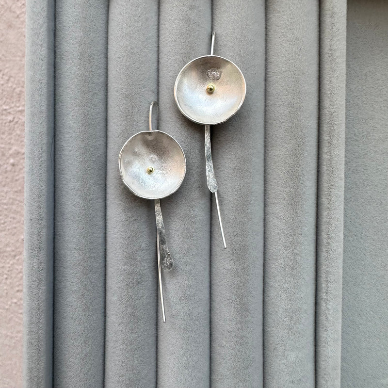 Daisy Silver & 18ct Yellow Gold Drop Earrings
