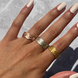 Cave Eroded Medium Silver Ring