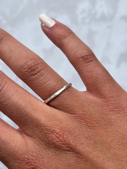 Cave Organic Thin Silver Ring