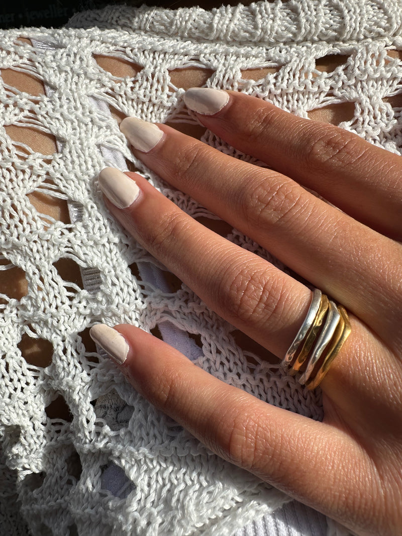Cave Organic Thin Silver Ring