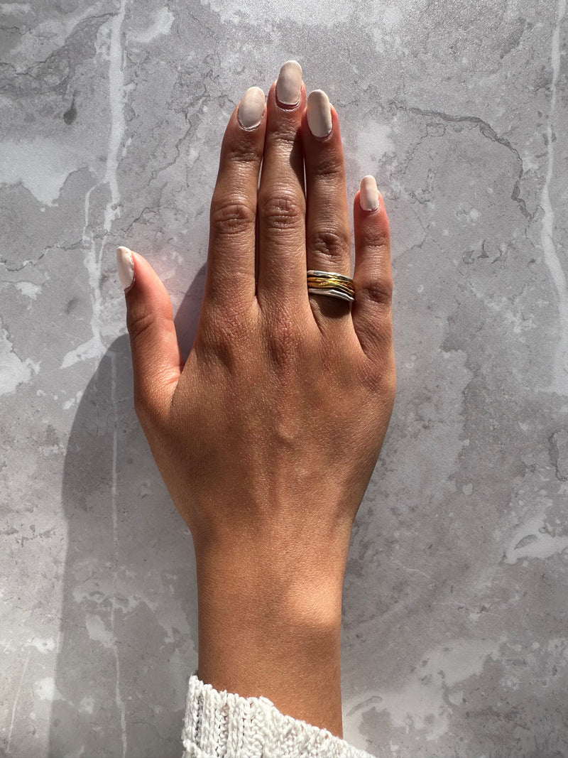 Cave Organic Thin Silver Ring