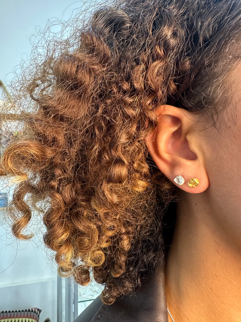 Cave Organic Silver Stud Earrings