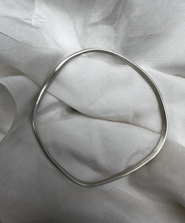 Cave Silver Bangle