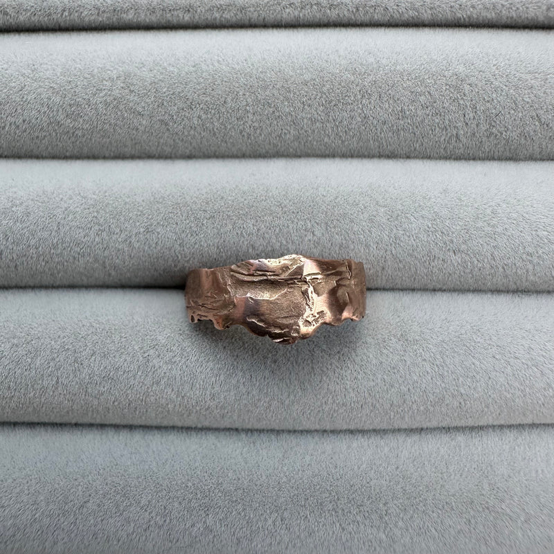 Cave Eroded Small 9ct Rose Gold Ring