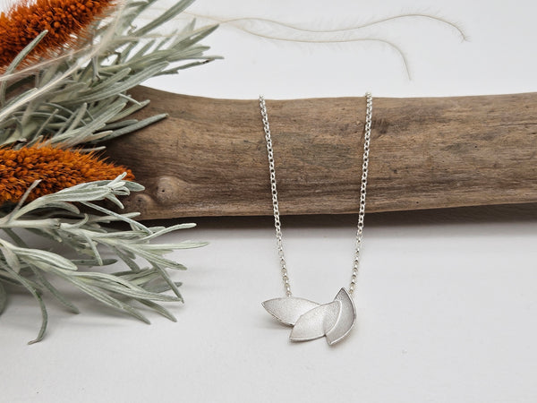 Eucalyptus Leaves Pendant Silver Necklace