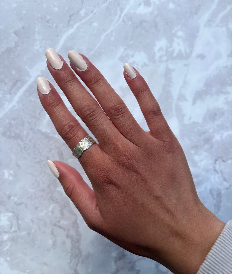 Cave Eroded Medium Silver Ring