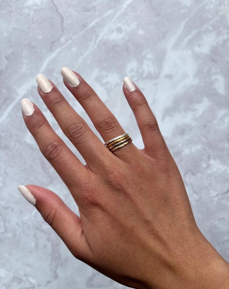 Cave Organic Thin Silver Ring