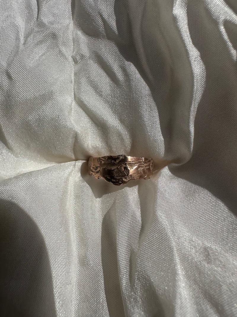 Cave Eroded Small 9ct Rose Gold Ring