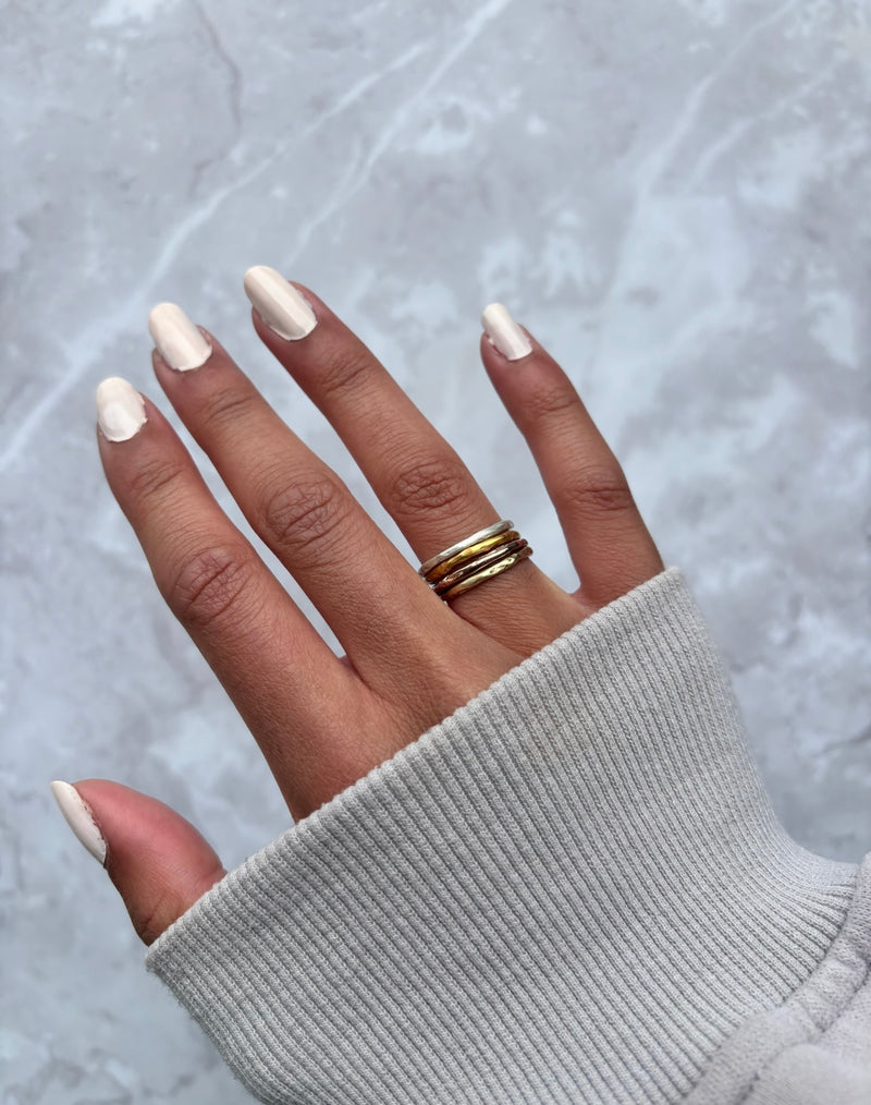 Cave Organic Thin Silver Ring