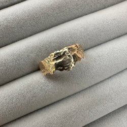 Cave Eroded Small 9ct Yellow Gold Ring
