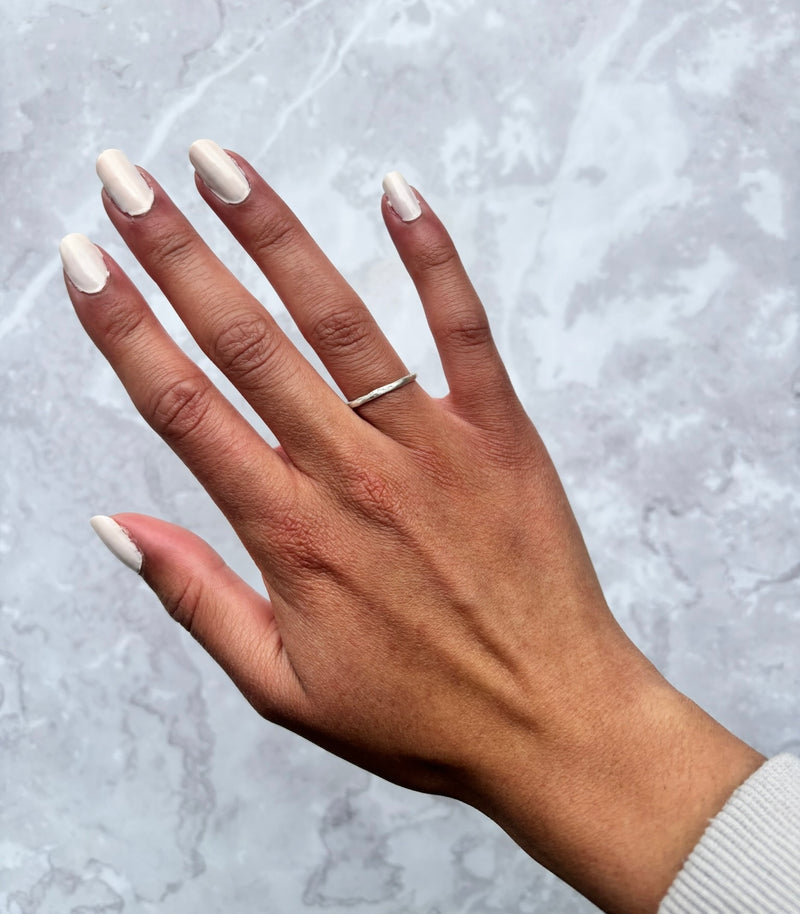 Cave Organic Thin Silver Ring