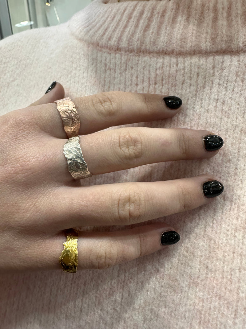 Cave Eroded Medium Silver Ring