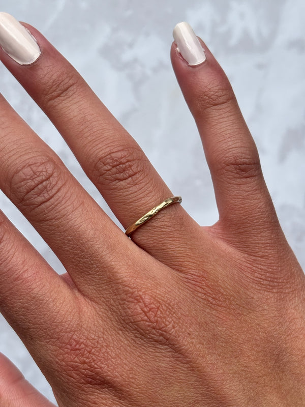 Cave Organic Thin 9ct Yellow Gold Ring