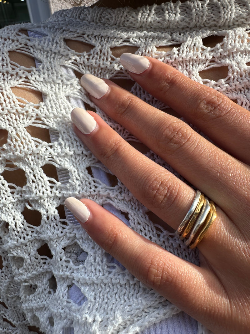 Cave Organic Thin Silver Ring