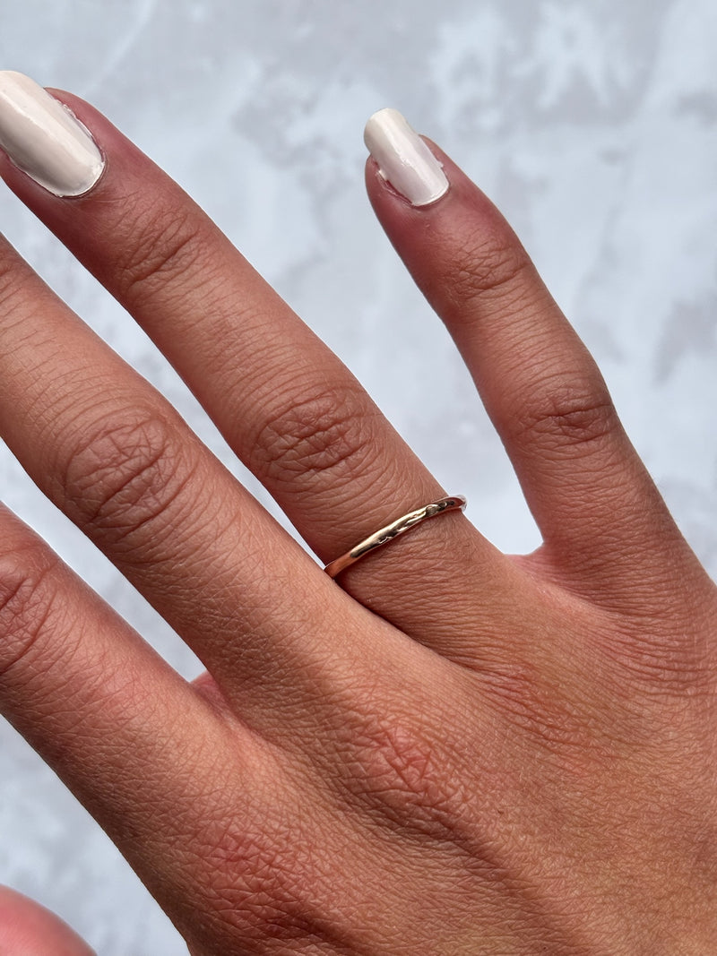 Cave Organic Thin 23ct Rose Gold Plated Silver Ring