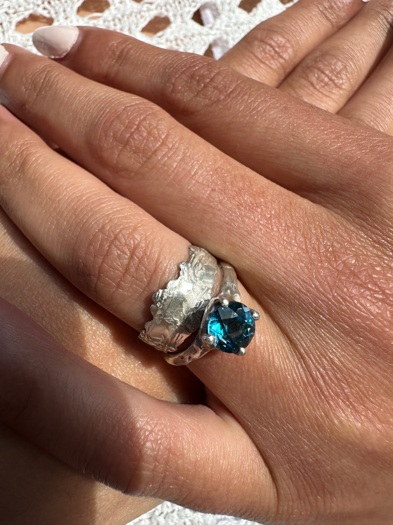 Cave Eroded Small Silver Ring