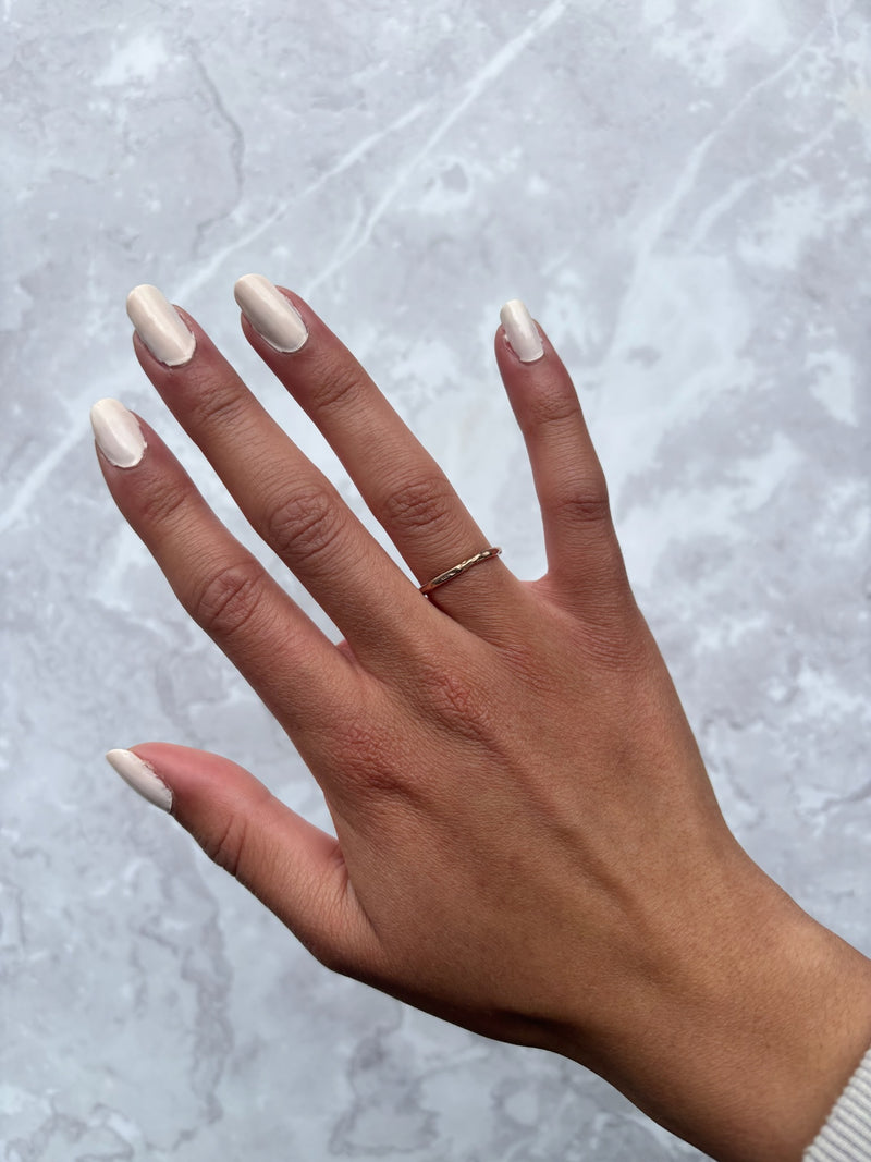 Cave Organic Thin 23ct Rose Gold Plated Silver Ring