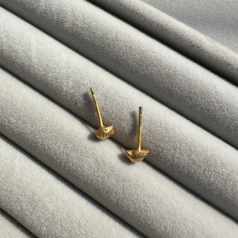 Cave Fragment (3) 23ct Yellow Gold Plated Silver Stud Earrings