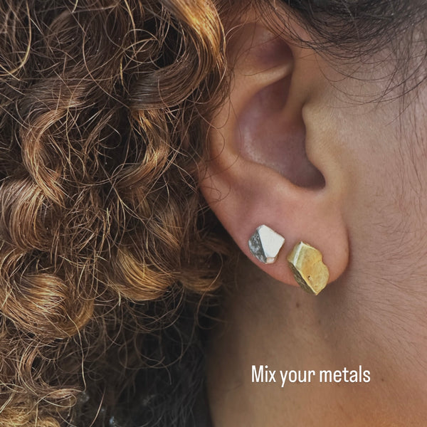 Cave Fragment (12) Silver Stud Earrings