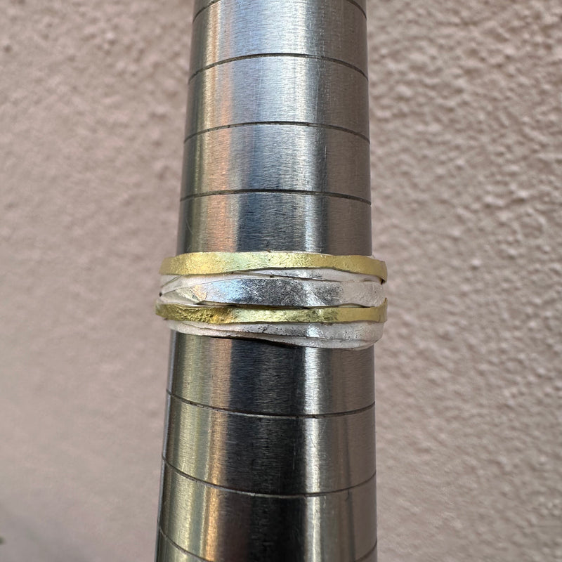 0.8mm Silver & 18ct Yellow Gold Wrap Ring