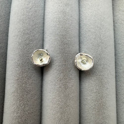 XXS Acorn Cup Stud Silver 18ct Yellow Gold Earrings