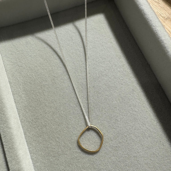 Cave Tiny Mini 23ct Yellow Gold Plated Silver Pendant (option 1)