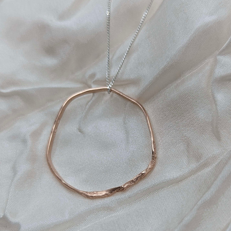 Cave Eroded (Version 2) Medium 23ct Rose Gold Plated Silver Pendant