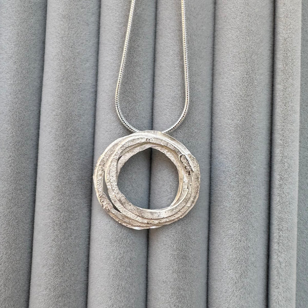 Silver Wrap Pendant Necklace