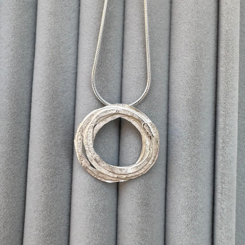 Silver Wrap Pendant Necklace