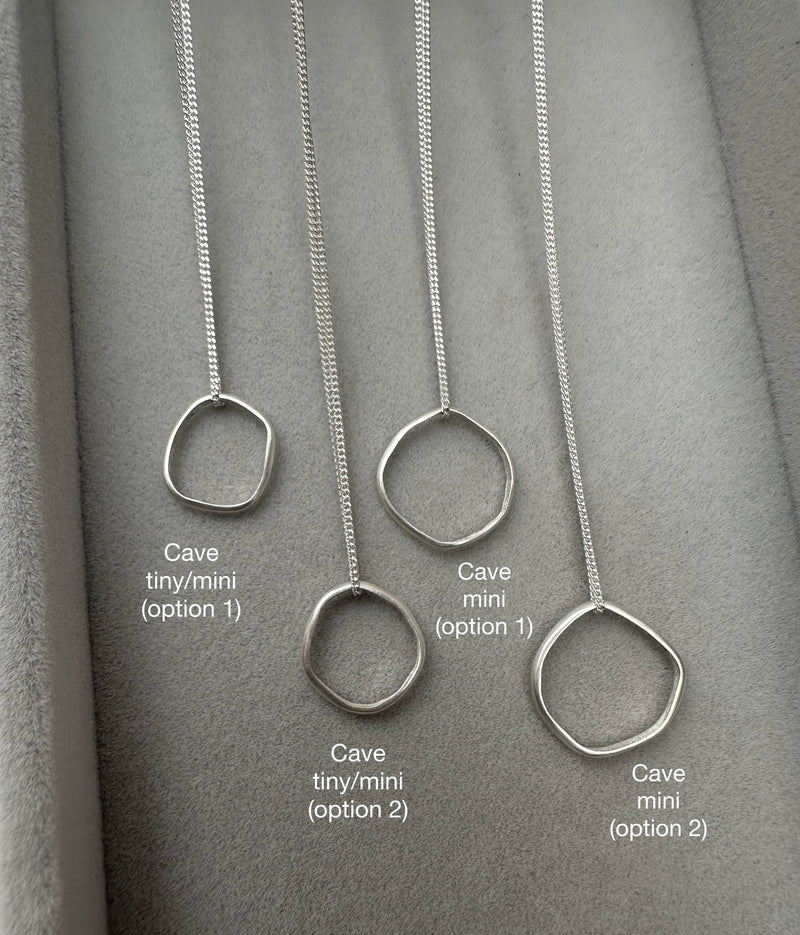 Cave Tiny Mini Silver Pendant (option 2)