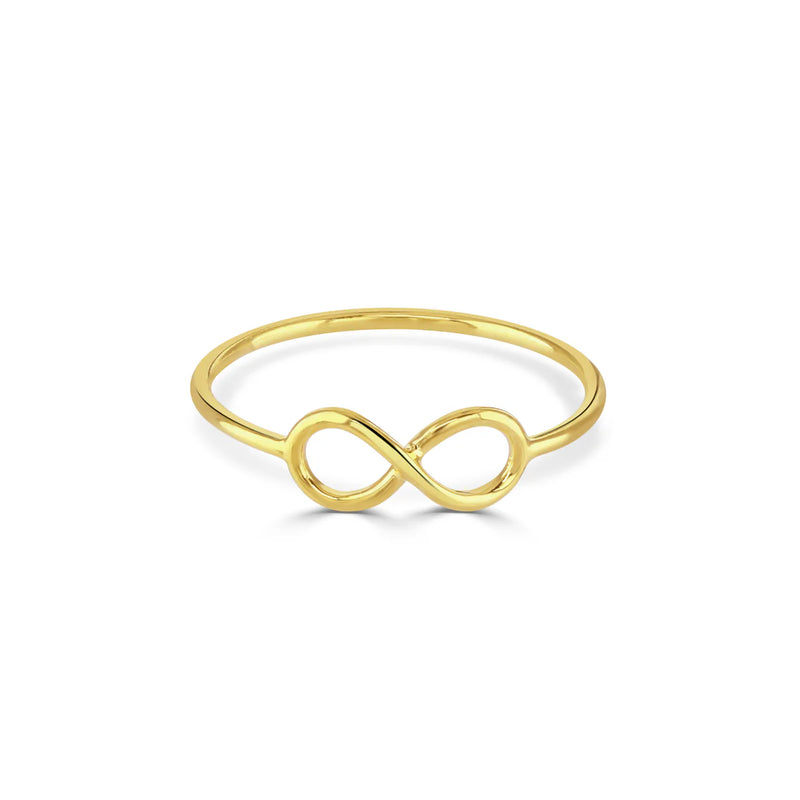 Written Infinity Ring 18ct Yellow Gold Plated Silver